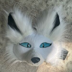 Arctic Fox Therian furry mask fursuit head (HQ) fluffy soft cute foxes snow fox